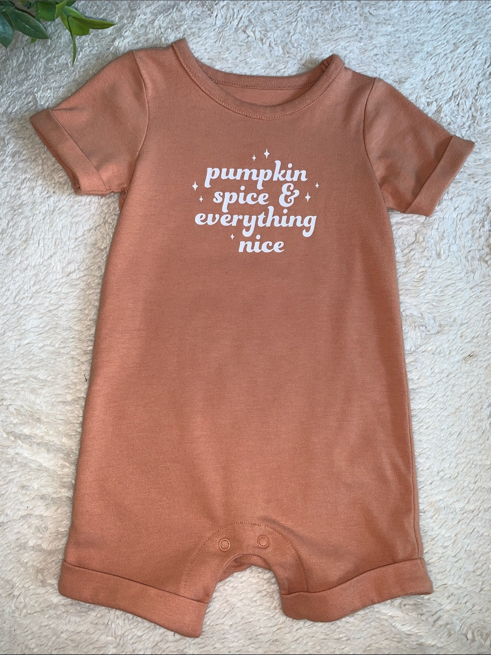 Cat & Jack Baby Shorts Romper 3-6M Pumpkin Spice EUC